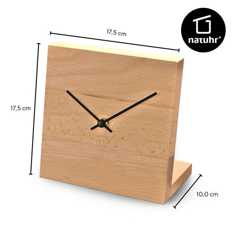 Tischuhr Knick massive Buche Holz